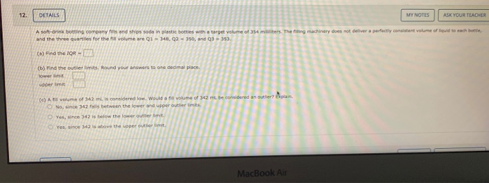 Solved 12 DETAILS MY NOTES ASK YOUR TEACHER A soft-drink | Chegg.com