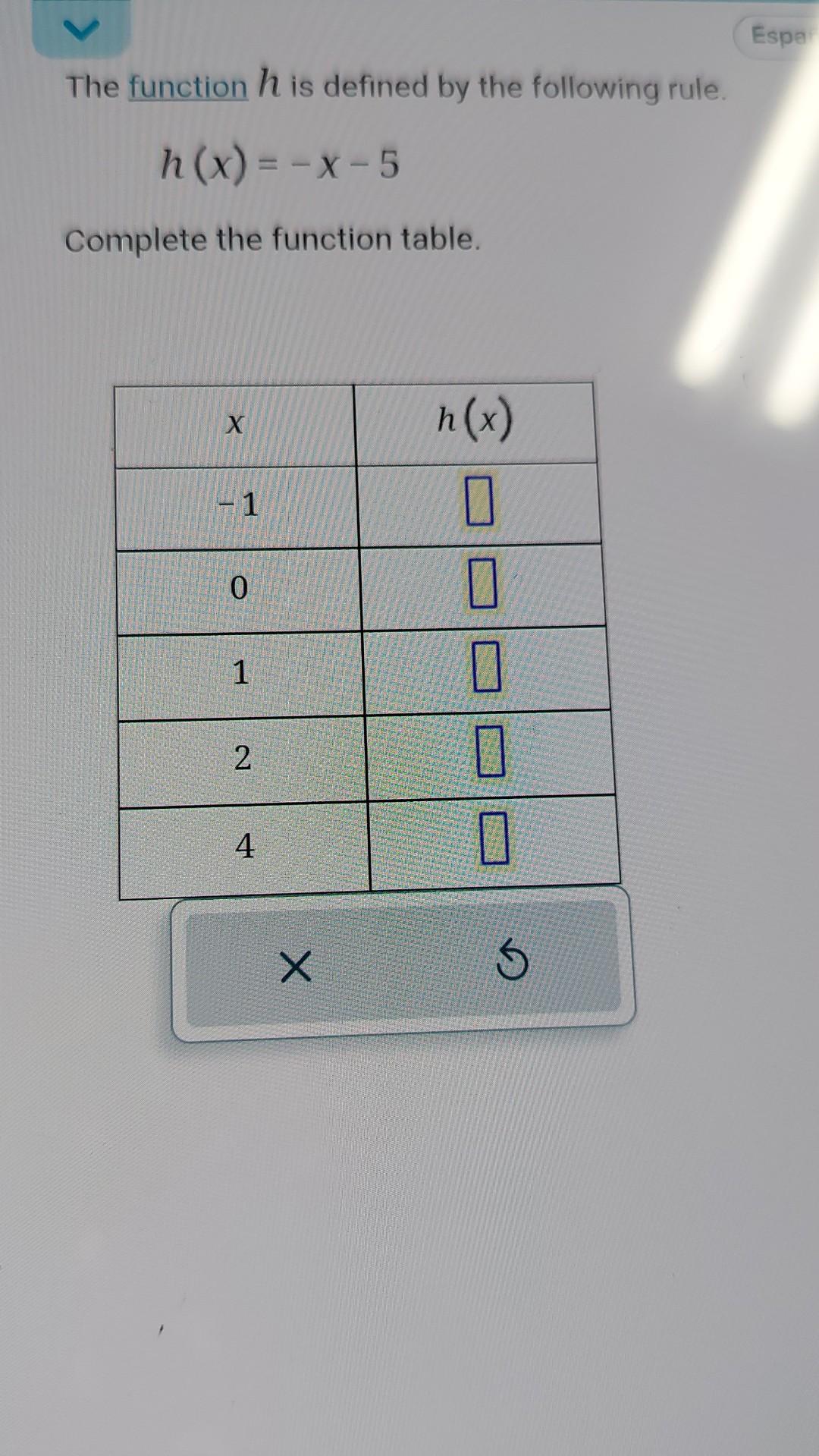 Solved The Function H Is Defined By The Following Rule