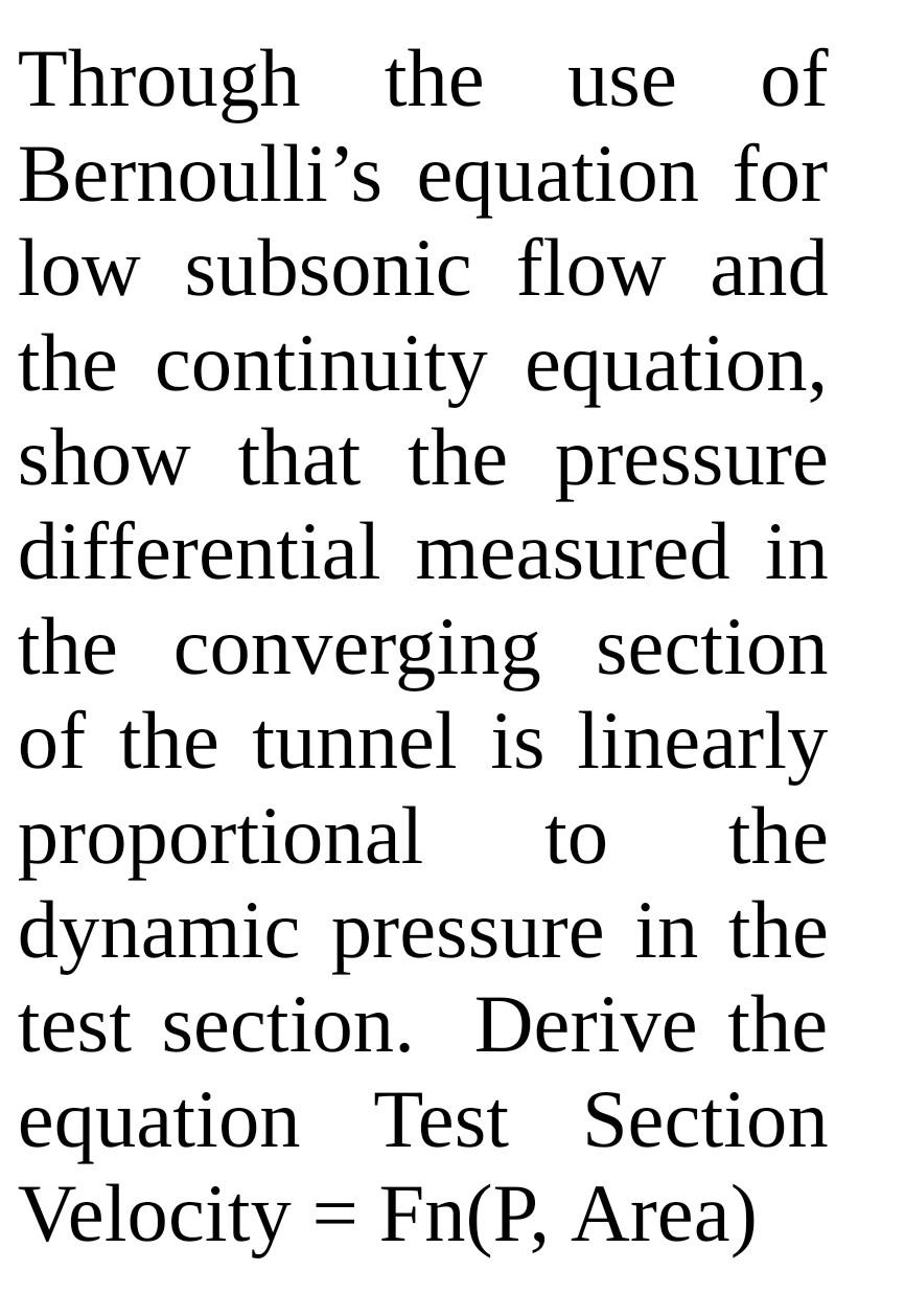 Solved use Through the of Bernoulli's equation for low | Chegg.com