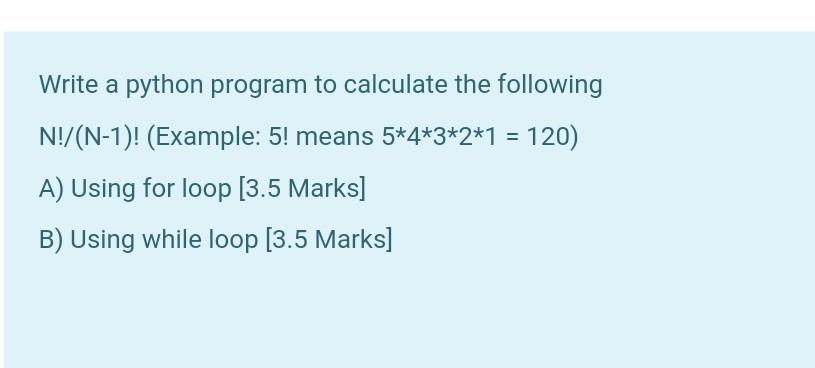 Solved Write a python program to calculate the following | Chegg.com
