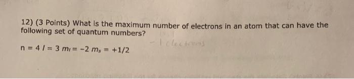 Solved 12) (3 Points) What is the maximum number of | Chegg.com