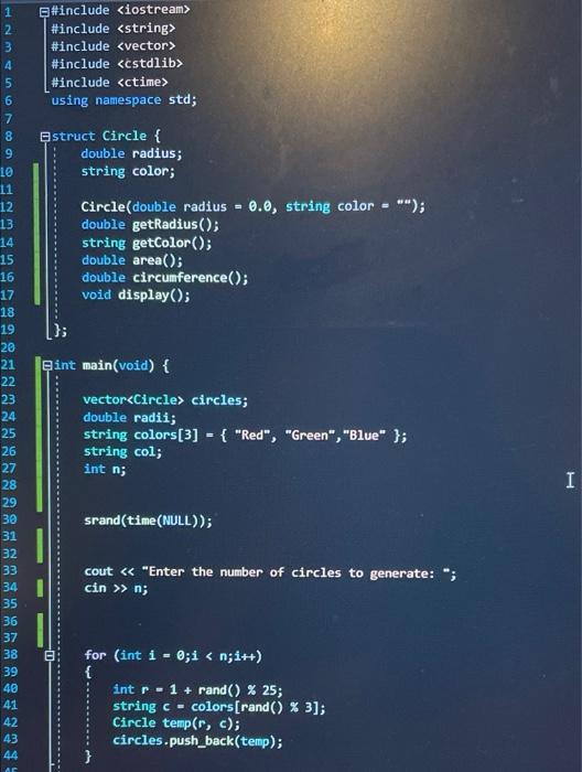 Solved Design a circle structure. At minimum a circle has a | Chegg.com