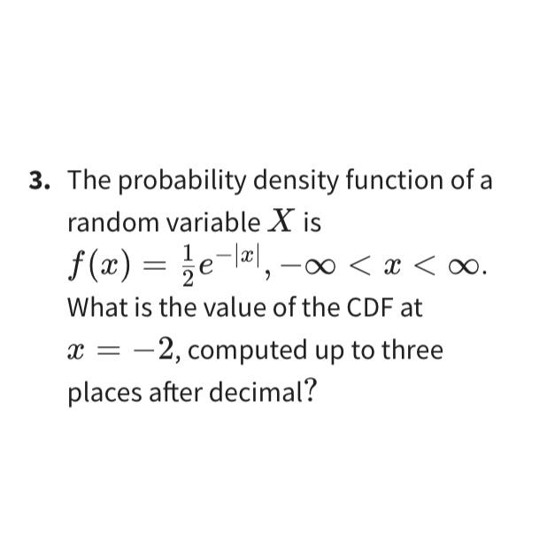 Solved The probability density function of a random variable | Chegg.com