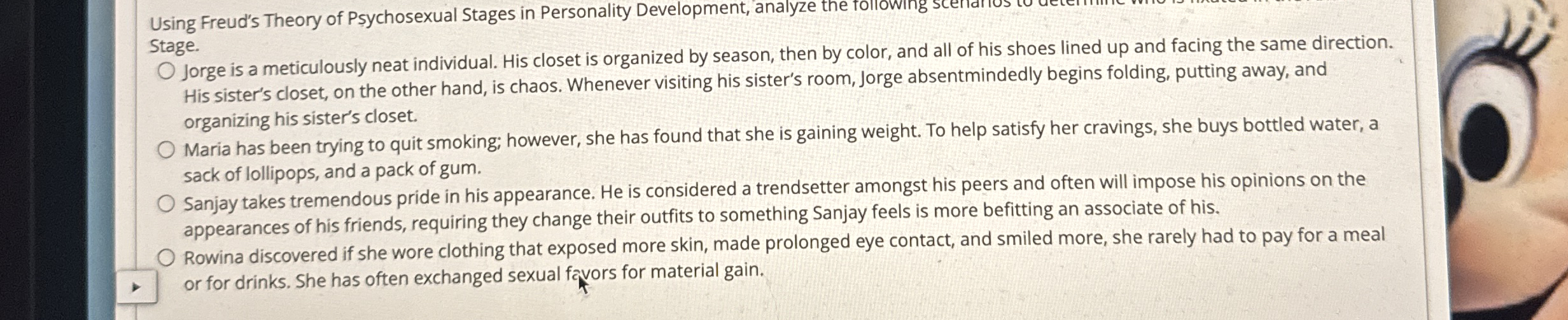 Solved Using Freud's Theory of Psychosexual Stages in