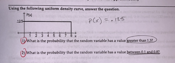 Solved Using the following uniform density curve, answer the | Chegg.com