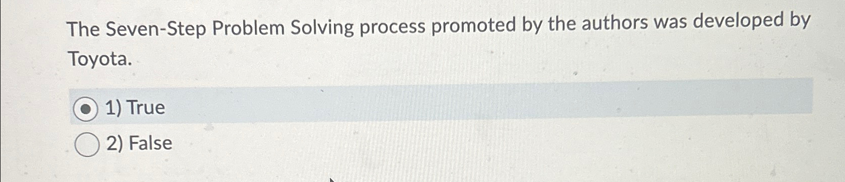 the seven step problem solving process promoted by the authors was developed by toyota