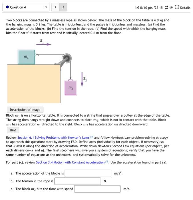 Solved Two blocks are connected by a massless rope as shown | Chegg.com