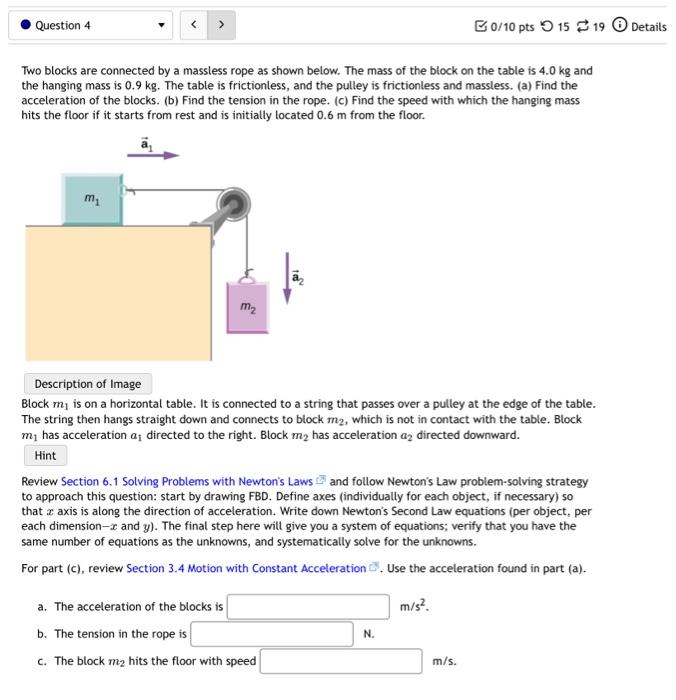 Solved Two Blocks Are Connected By A Massless Rope As Shown | Chegg.com