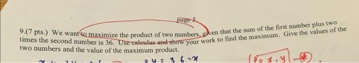 Solved page 9.(7 pts.) We want to maximize the product of | Chegg.com