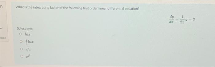 Solved Solution of the differential equation e dy der 11 (0) | Chegg.com