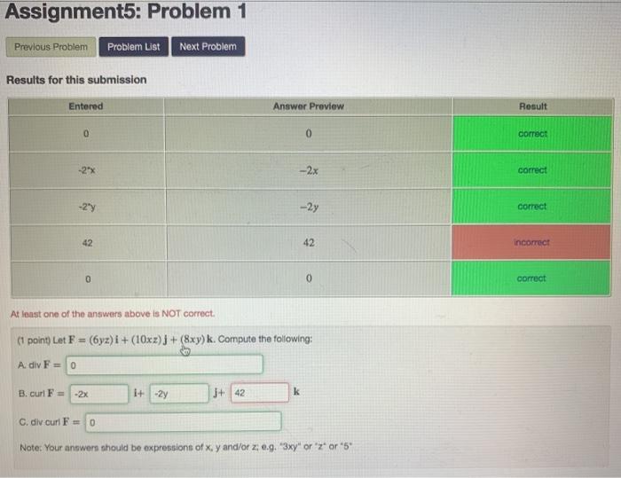 Solved Assignment5: Problem 1 Previous Problem Problem List | Chegg.com