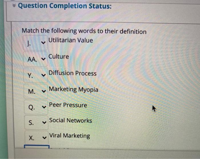 Solved Question Completion Status: Match the following words | Chegg.com