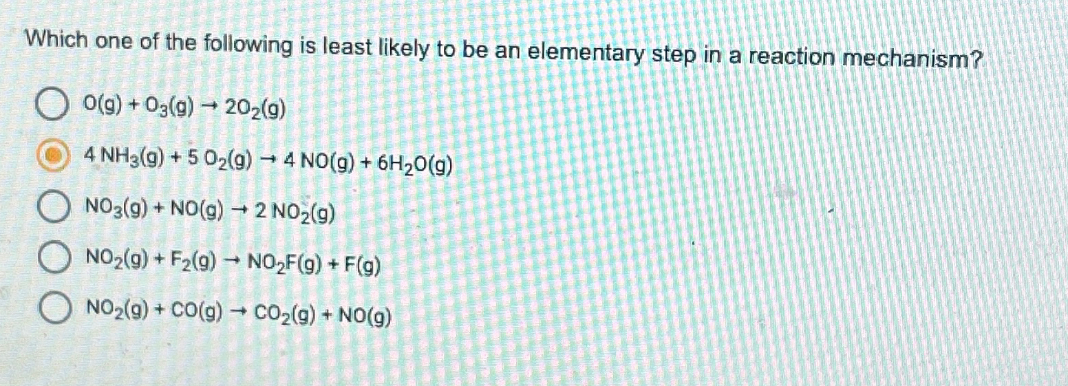 Solved Which one of the following is least likely to be an | Chegg.com