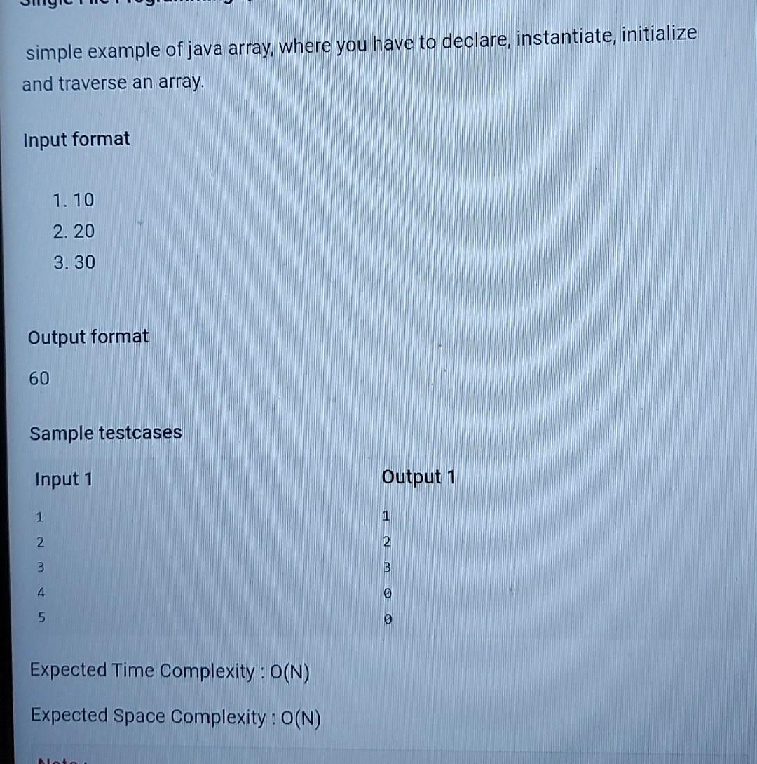 Solved Simple Example Of Java Array Where You Have To Chegg Com