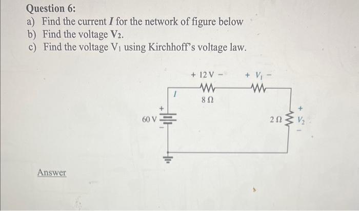 Solved a Find the current I for the network of figure below | Chegg.com