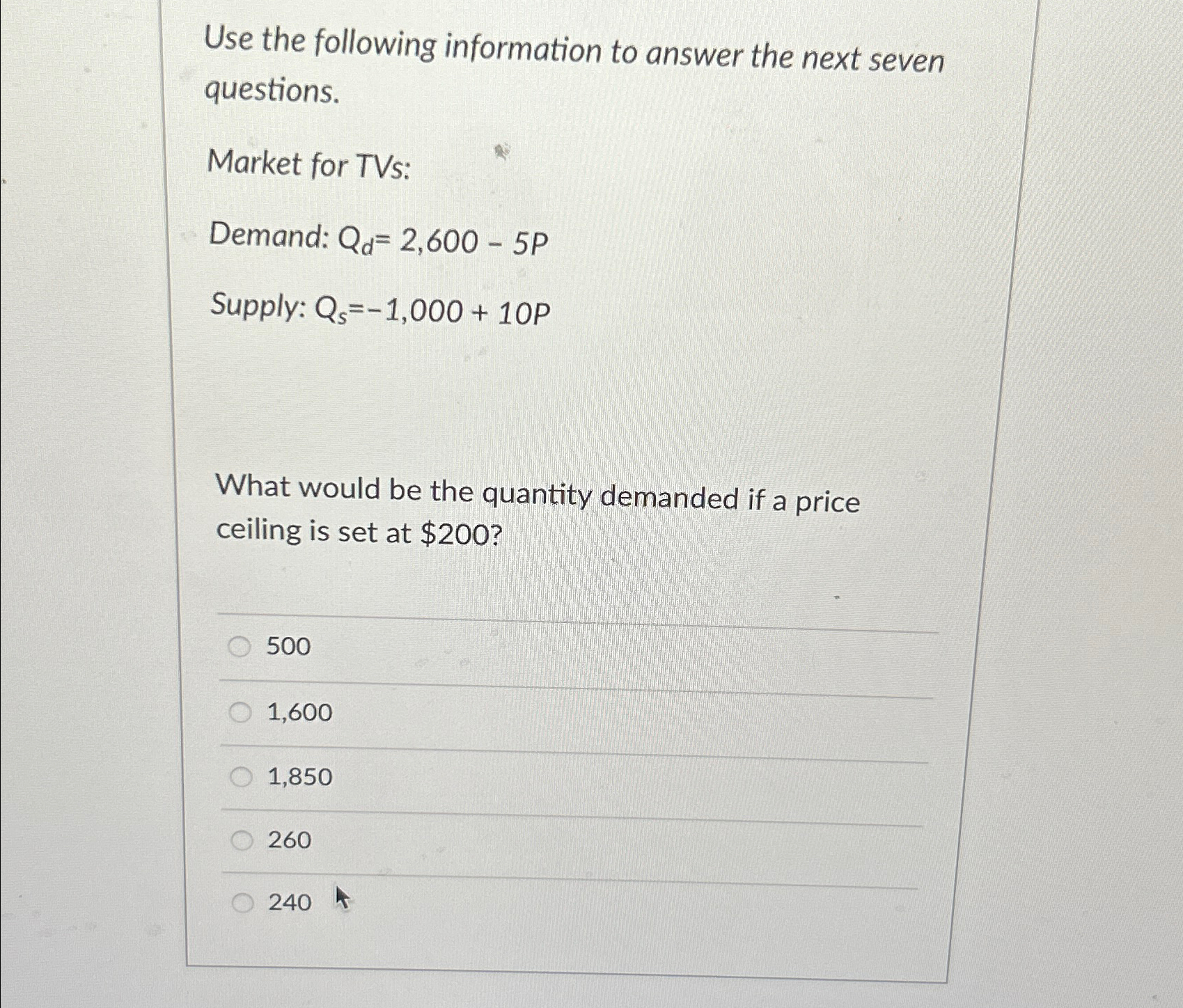 Solved Use the following information to answer the next | Chegg.com