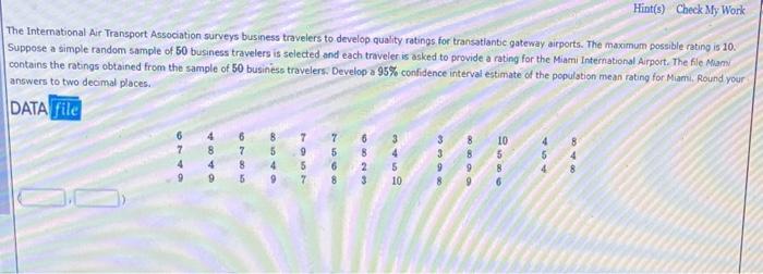 Solved The Intemational Air Transport Association Surveys | Chegg.com