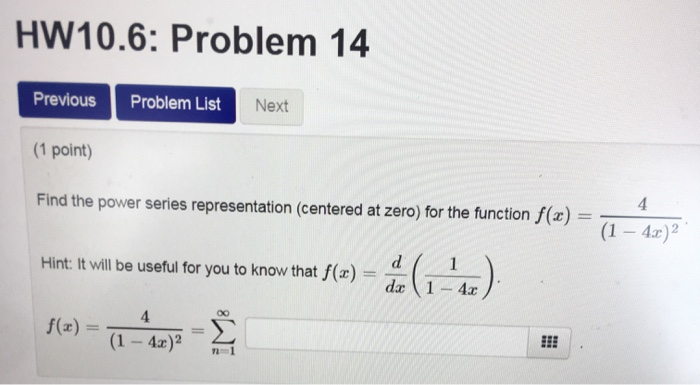 Solved HW10.6: Problem 14 Previous Problem List Next (1 | Chegg.com