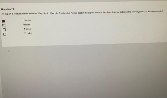 Solved Question 16 An airport is located 6 miles south of | Chegg.com