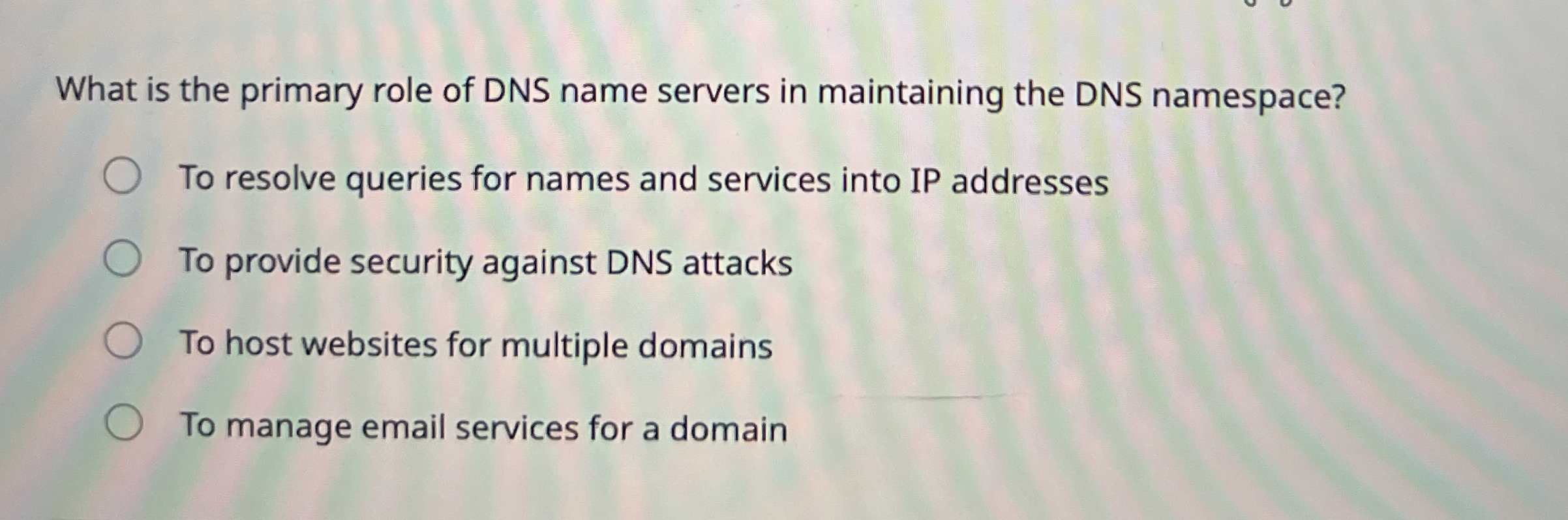 High Quality SOLUTION What is the primary role of DNS name servers in ...