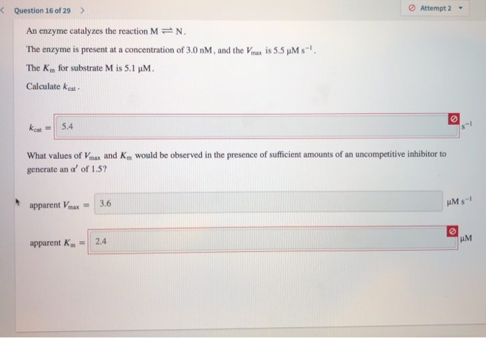 Solved Question 16 of 29 > Attempt 2 - An enzyme catalyzes | Chegg.com