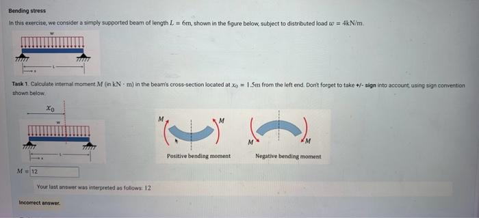 Solved Bending stress In this exercise, we consider a simply | Chegg.com