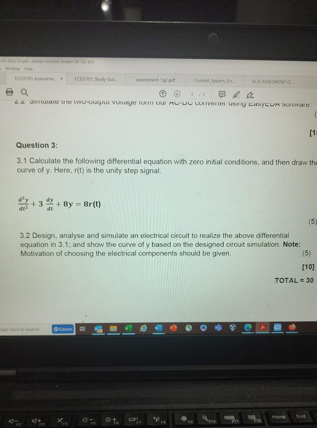 Solved Question 3: 3.1 Calculate the following differential | Chegg.com
