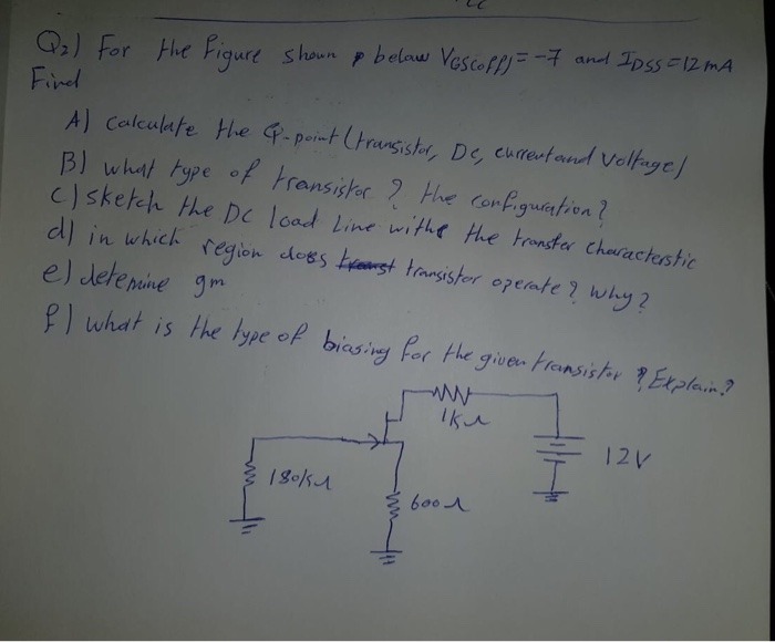 Solved Q₂) For the figure shown up below Vescoffj= -7 and | Chegg.com