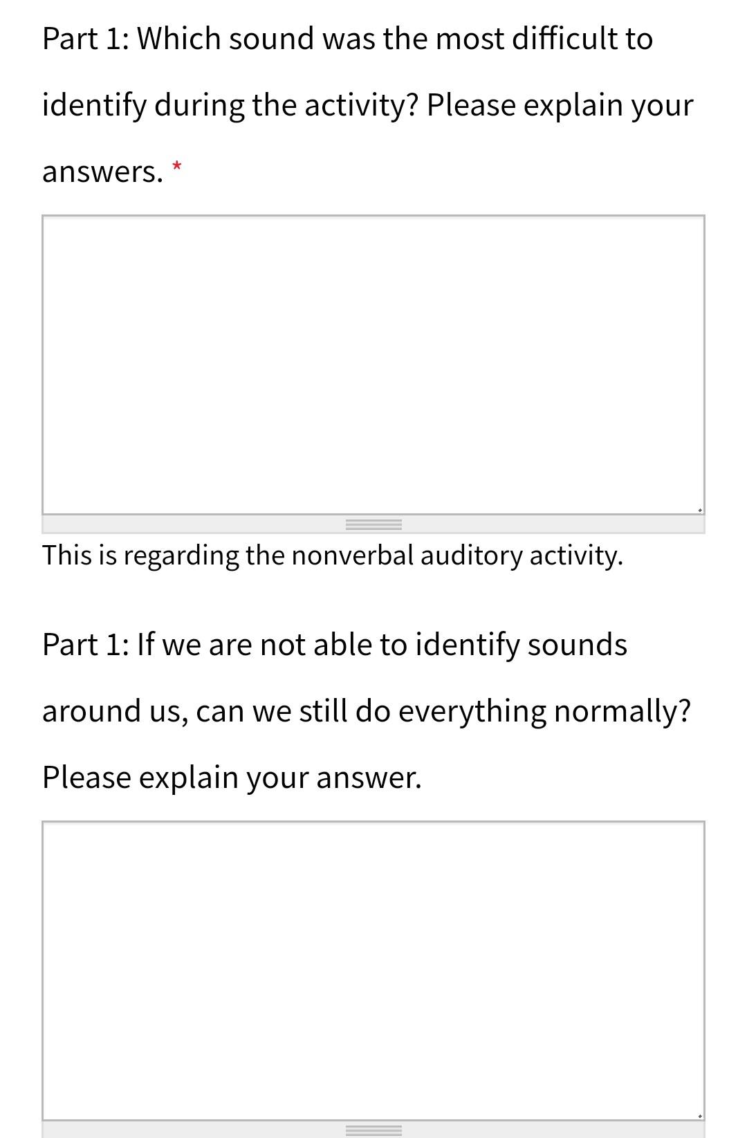 Part 1: Which sound was the most difficult identify | Chegg.com
