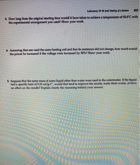 Solved LABORATORY 39 Joule Heating of a Resistor LABORATORY