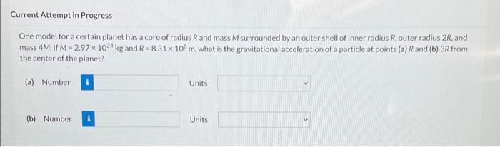 Solved One model for a certain planet has a core of radius R | Chegg.com