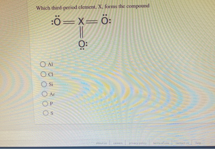 Solved Which Third Period Element X Forms The Compound Chegg Com