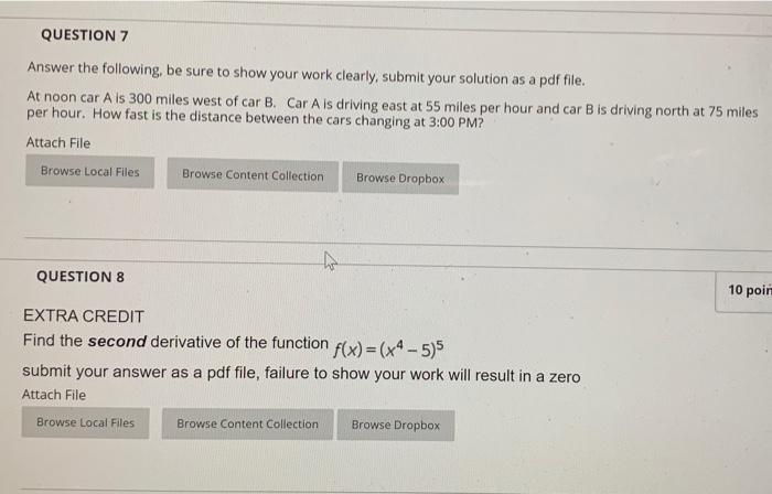 Solved QUESTION 7 Answer the following, be sure to show your | Chegg.com
