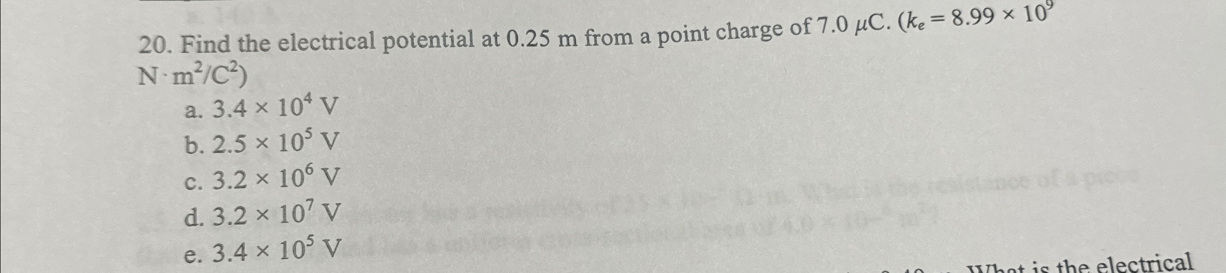 Solved Find the electrical potential at 0.25m ﻿from a point | Chegg.com