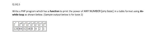 Solved Q.50.5 Write a PHP program which has a function to | Chegg.com