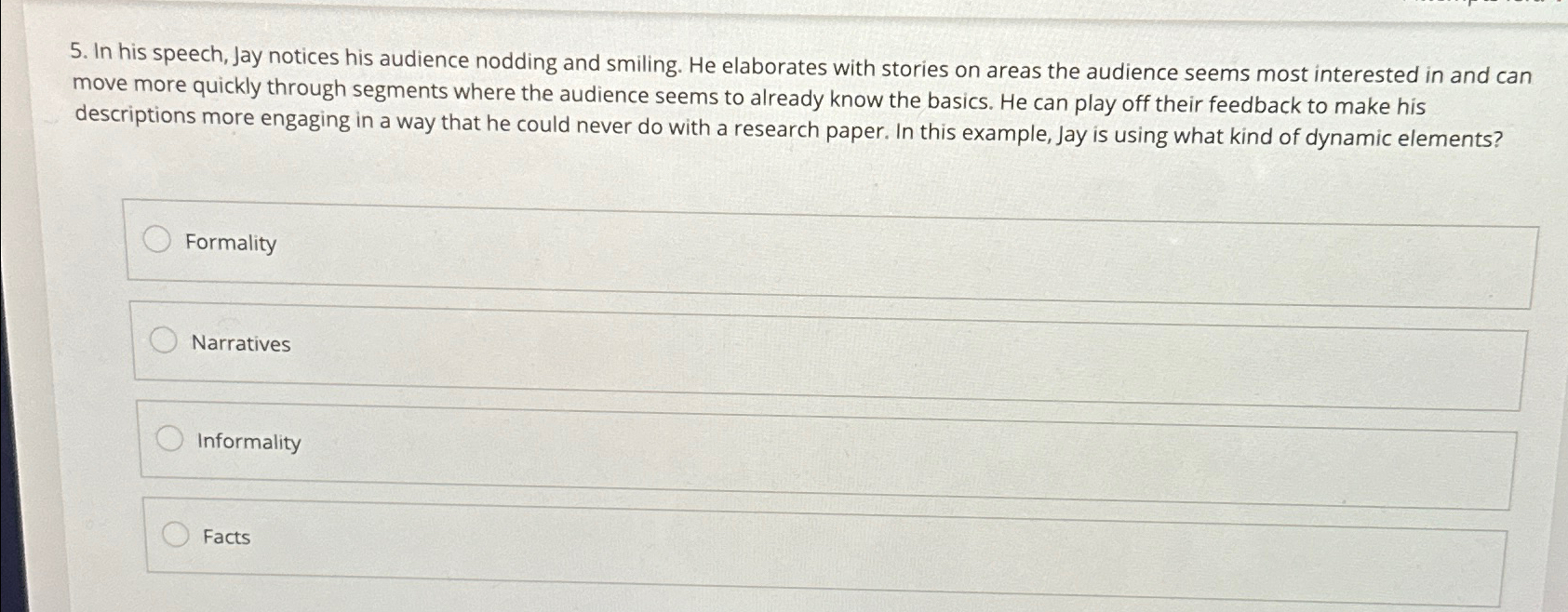 Solved In his speech, Jay notices his audience nodding and | Chegg.com