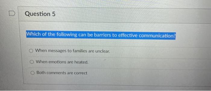 Solved Question 5 Which of the following can be barriers to | Chegg.com