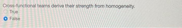 Solved Cross-functional Teams Derive Their Strength From | Chegg.com