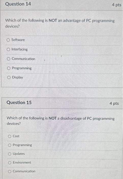 Solved Which of the following is NOT an advantage of PC | Chegg.com