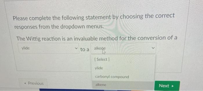 Solved Please complete the following statement by choosing | Chegg.com