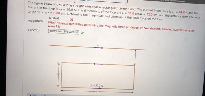 Solved The figure below shows a long straight wire near a | Chegg.com