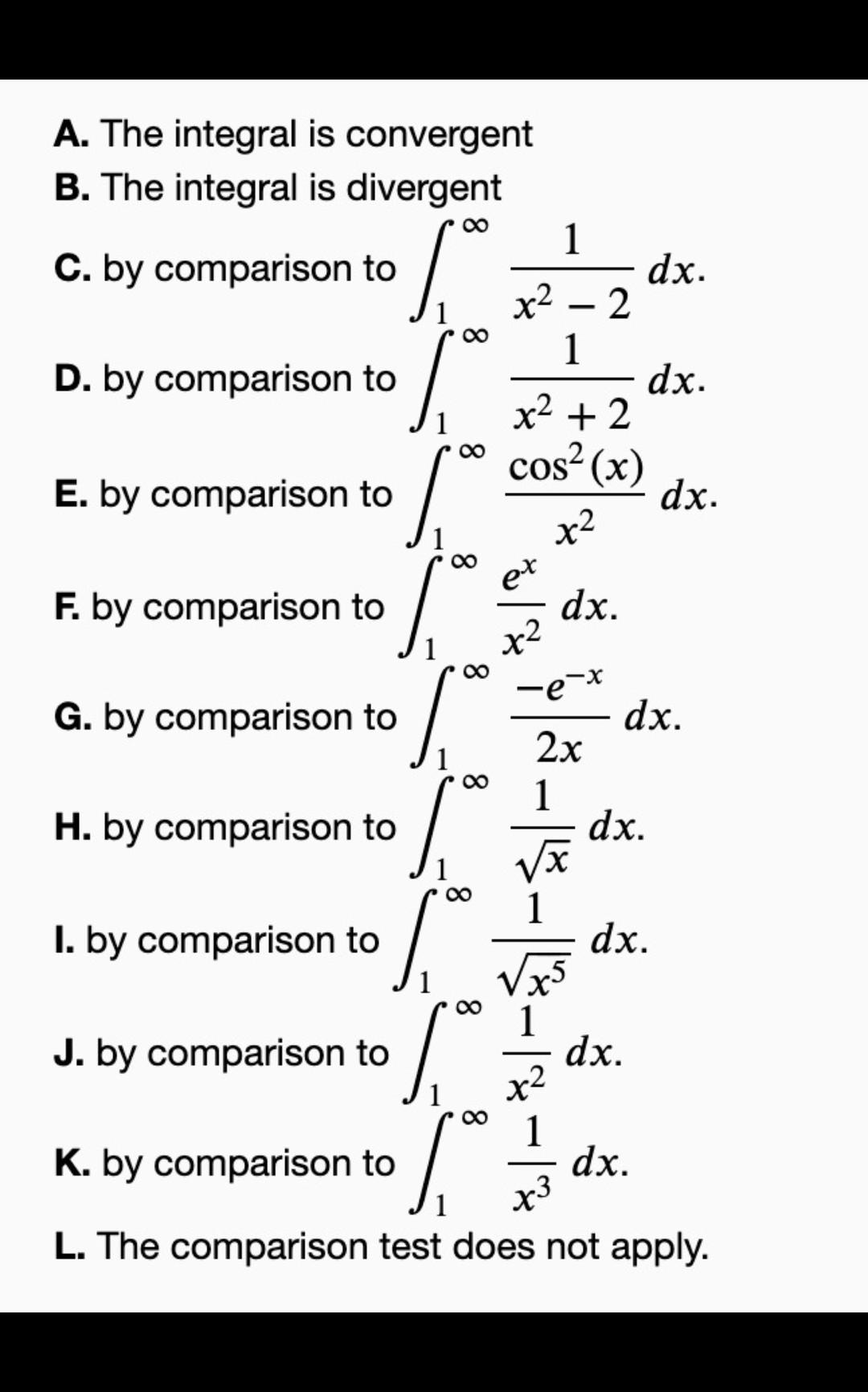 Solved Problem 3. (10 points) For each of the improper | Chegg.com
