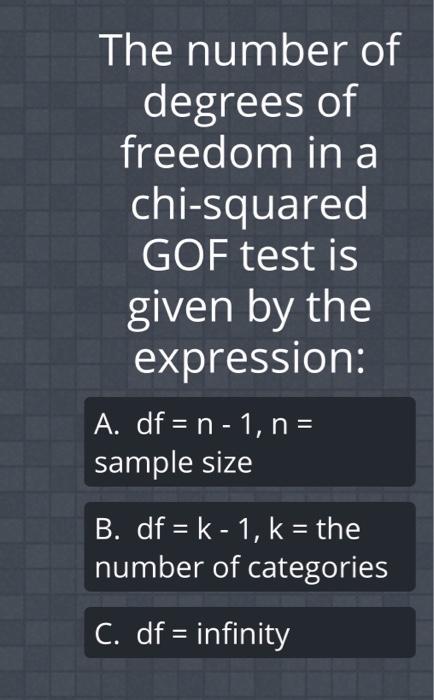 work out degrees of freedom chi squared test