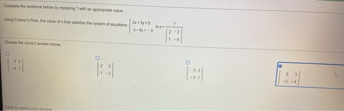 Solved Complete the sentence below by replacing?with an | Chegg.com