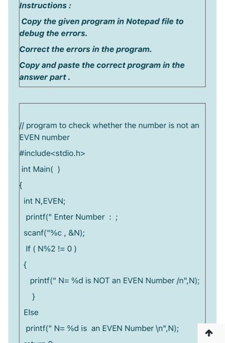 Solved Instructions: Copy the given program in Notepad file | Chegg.com