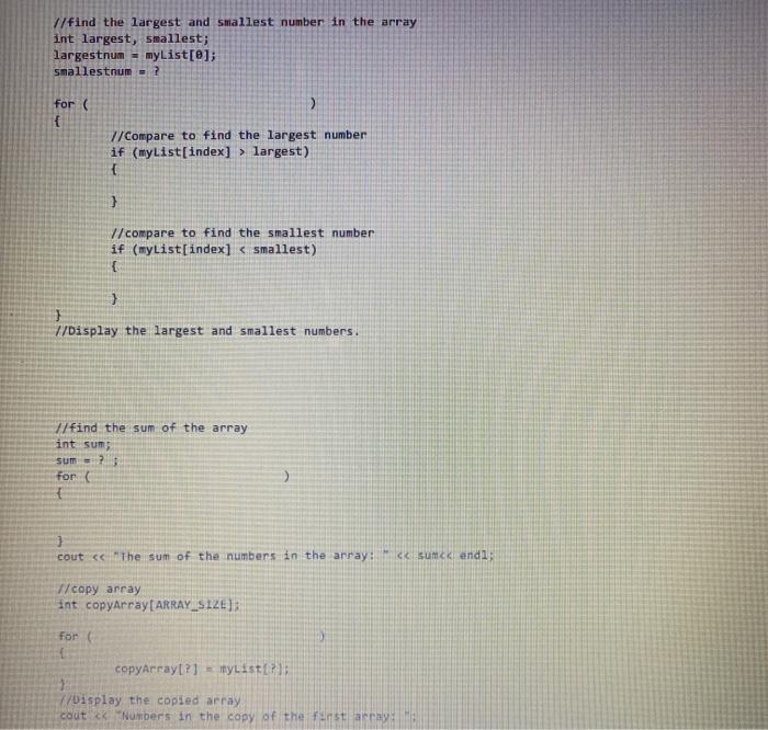 Solved c++help- declare and initialize an array and find the | Chegg.com