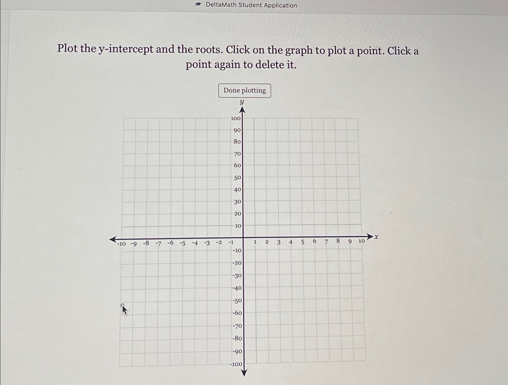 DeltaMath Student ApplicationPlot the y-intercept and | Chegg.com