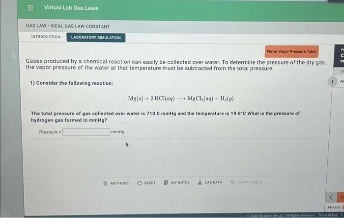 Solved = Virtual Lab Gas Laws GAS LAW IDEAL GAS LAW CONSTANT | Chegg.com