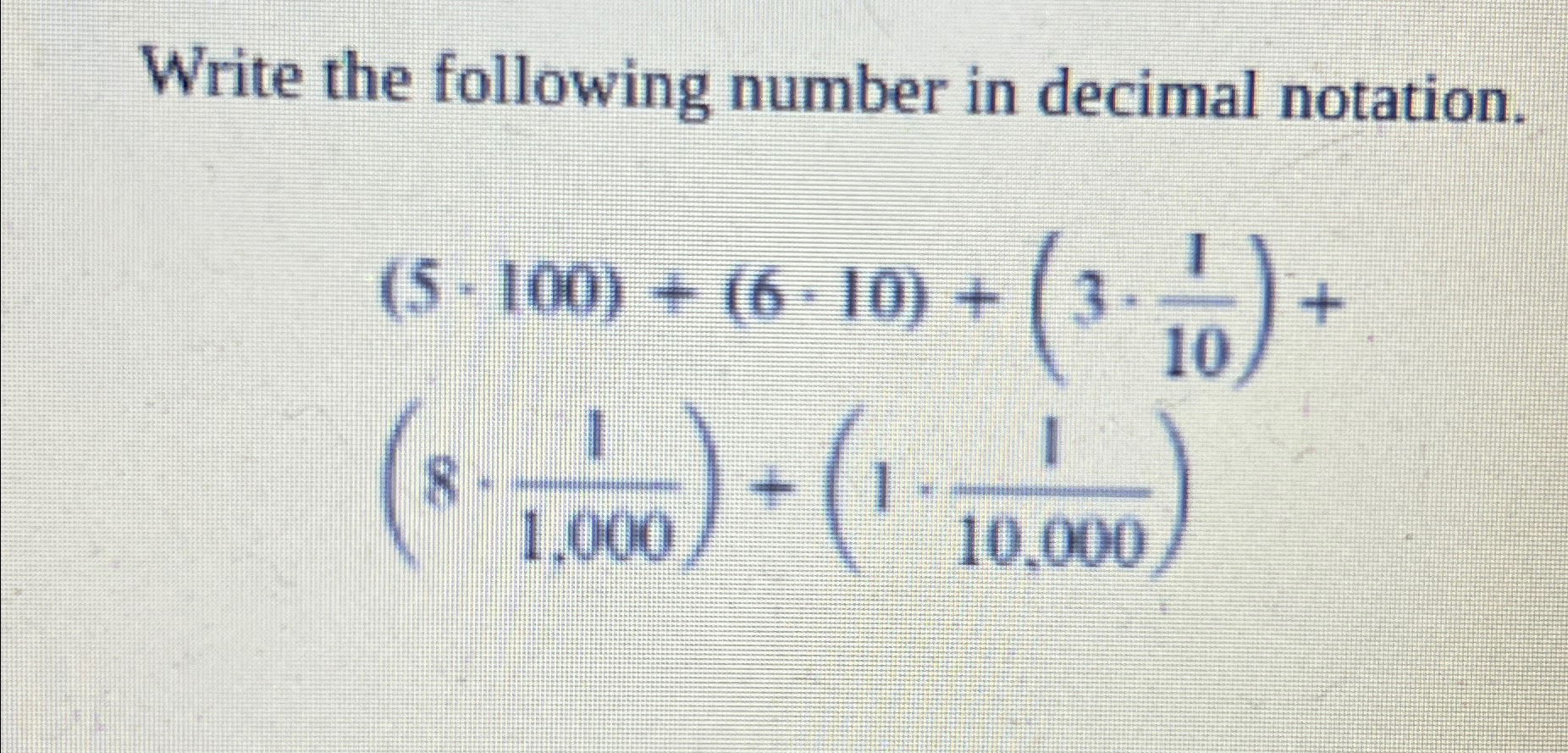 write 5 1 10 as a decimal number