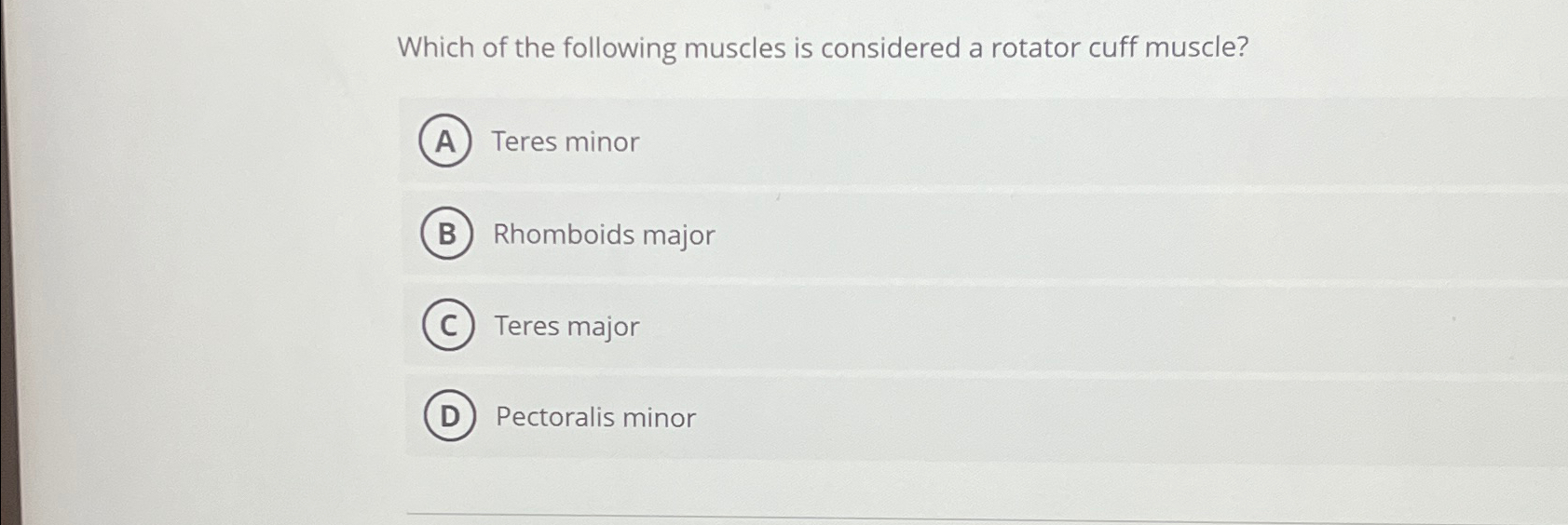 Solved Which of the following muscles is considered a | Chegg.com